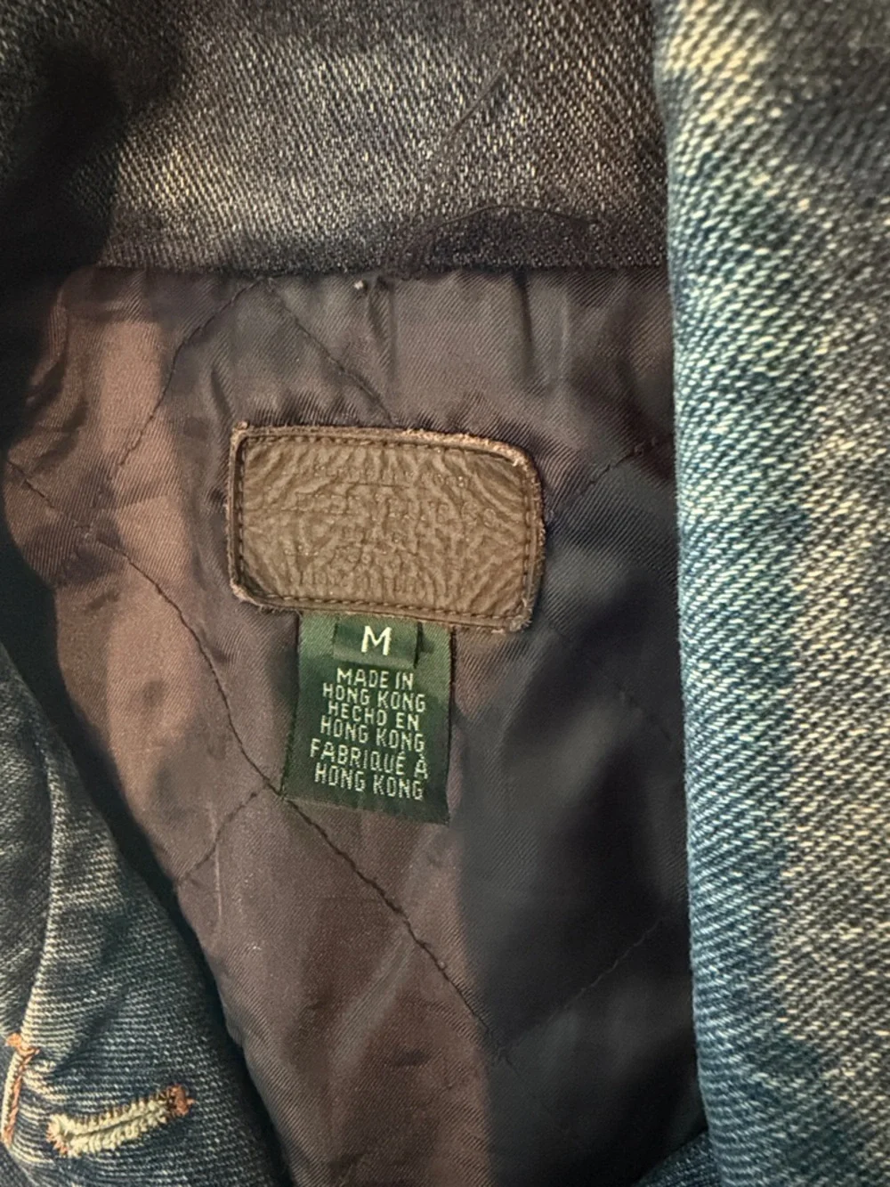 LAUREN JEANS CO. Ralph Lauren Blue Denim Padded Jacket Size Medium - Picture 5 of 13